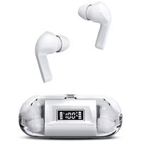 Digimate Transbud Earbuds With Charging Case 6 Hours Play Time Bluetooth Version 5.3 With MIC (DG-EP02, White) Digimate